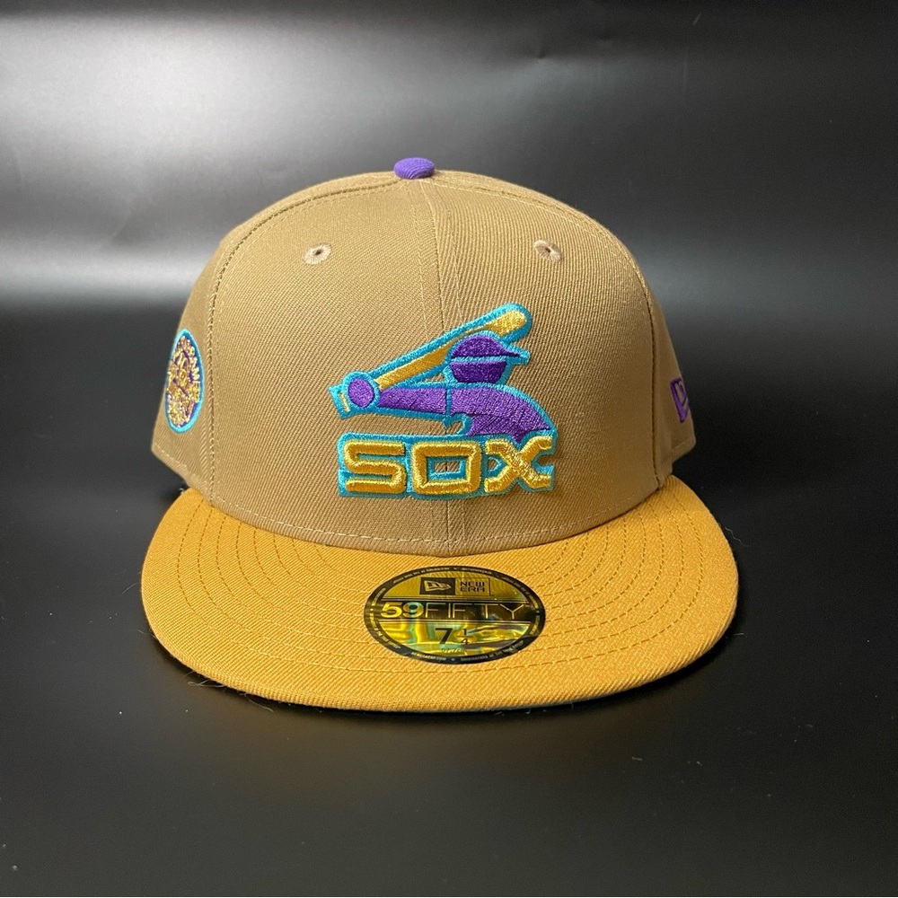 Chicago White Sox Fitted Hat New Era 50th Anniversary Side Patch Sz 7 1/4